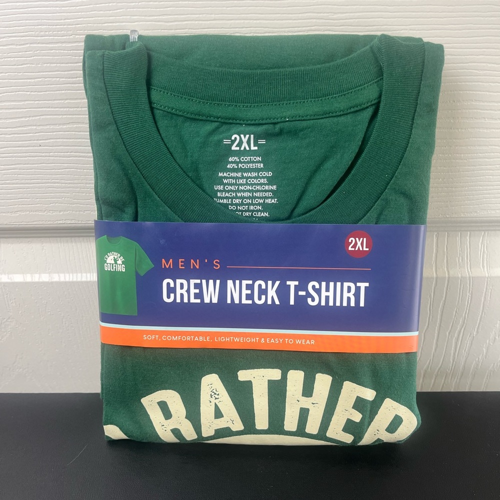 Men's Green golfing Crew Neck Tee